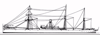 Nave "Citt� di Reggio" (1888) - Compagnie Havre Pennisulaire