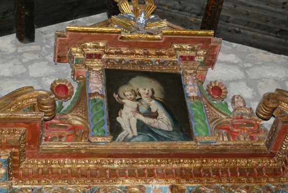 Chiesa della Madonna della Tibia a Crognaleto (Te): dipinto sulla sommit� dell'altare maggiore