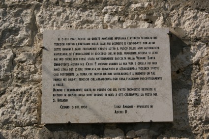 Chiesa di Santa Rufina a Cesano: lapide commemorativa